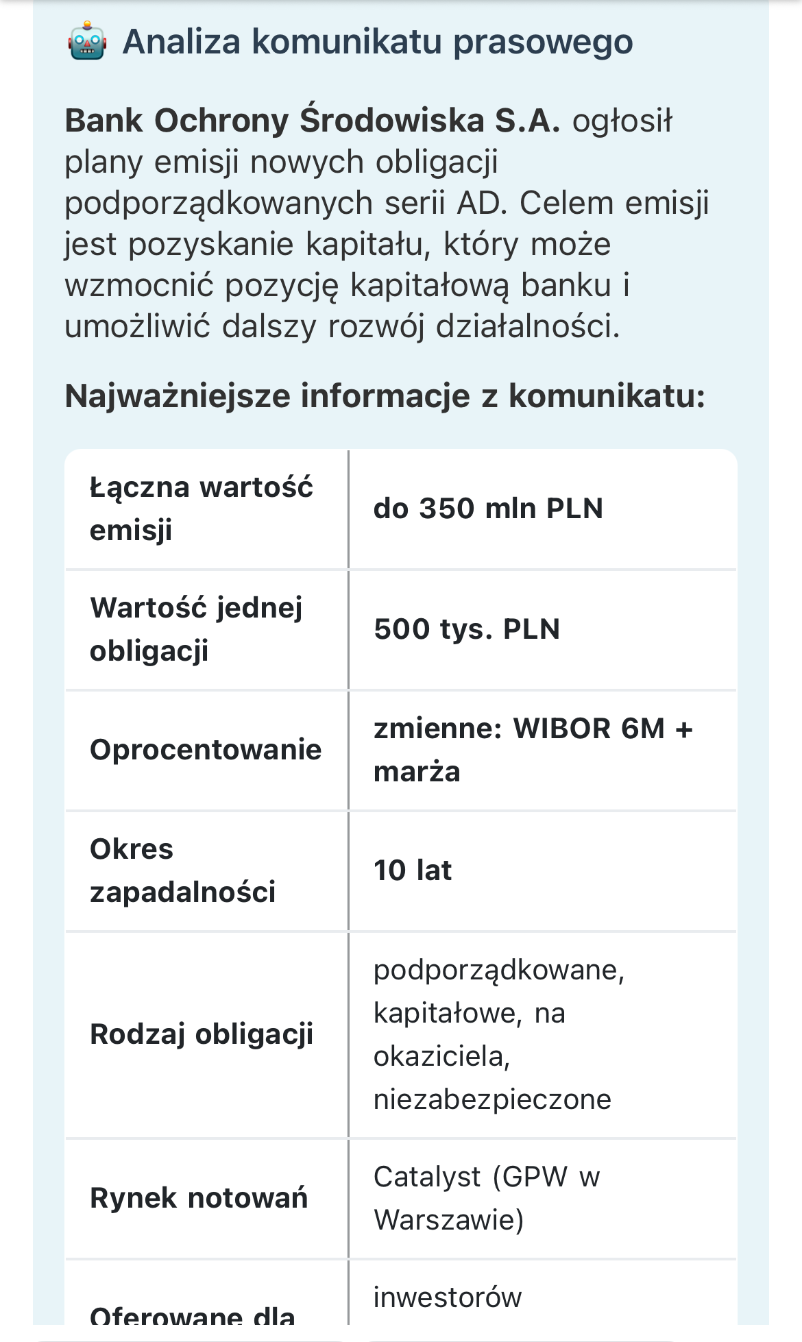 Przykład alertu - BOS 2