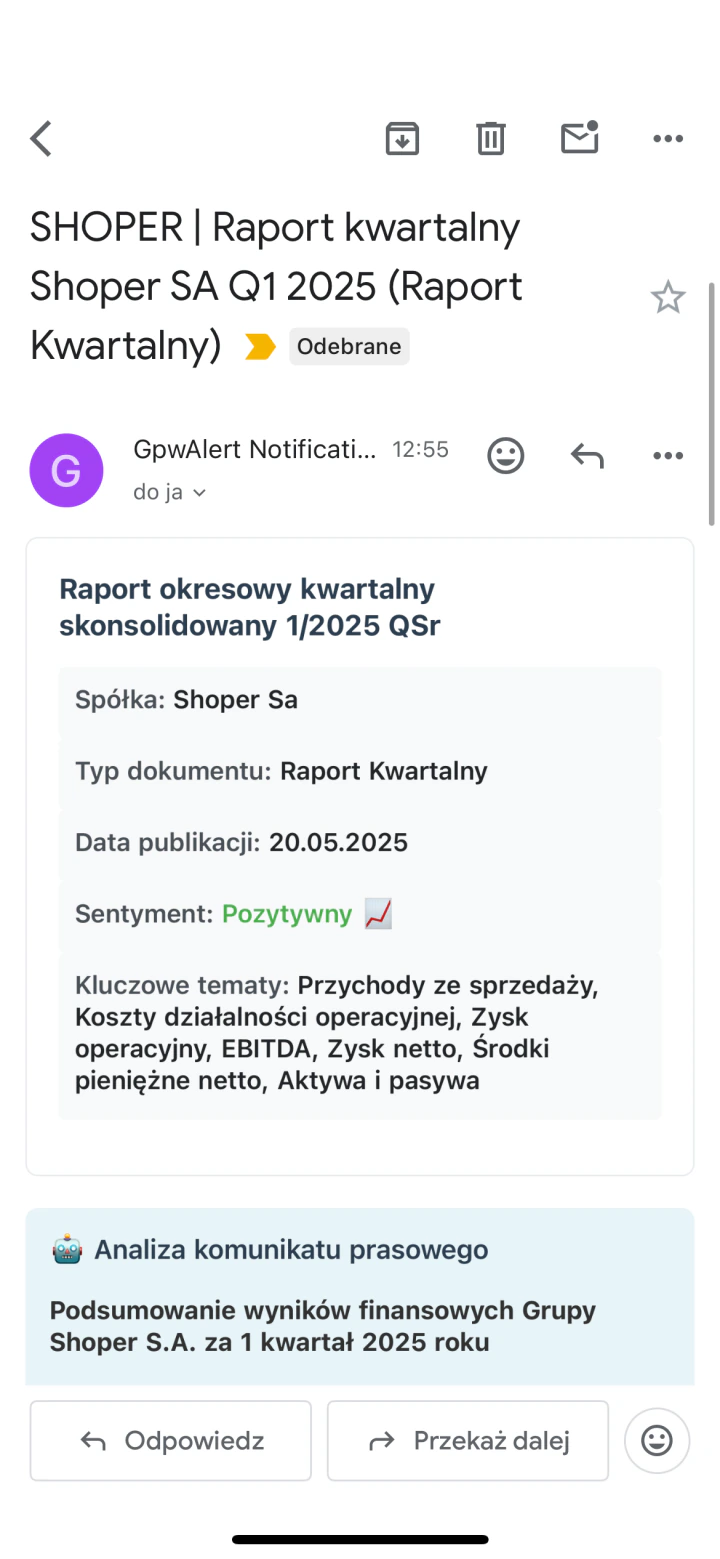 GpwAlert.com Screenshot 1
