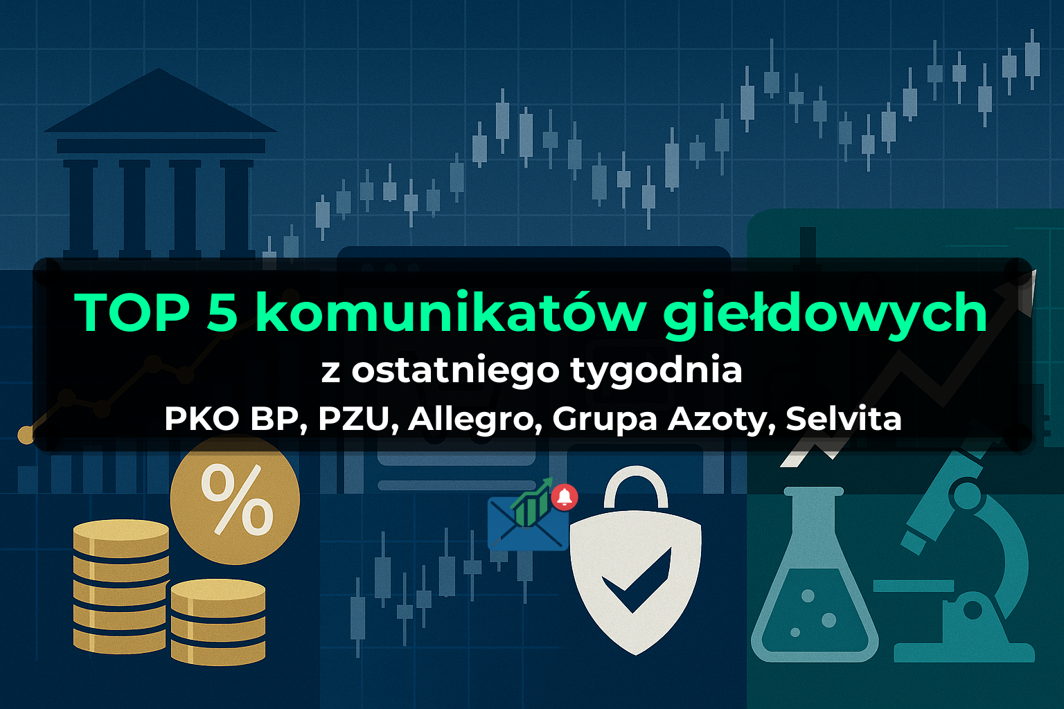 TOP 5 komunikatów giełdowych z ostatniego tygodnia (PKO BP, PZU, Allegro, Grupa Azoty, Selvita) - Tydzień 20/2026