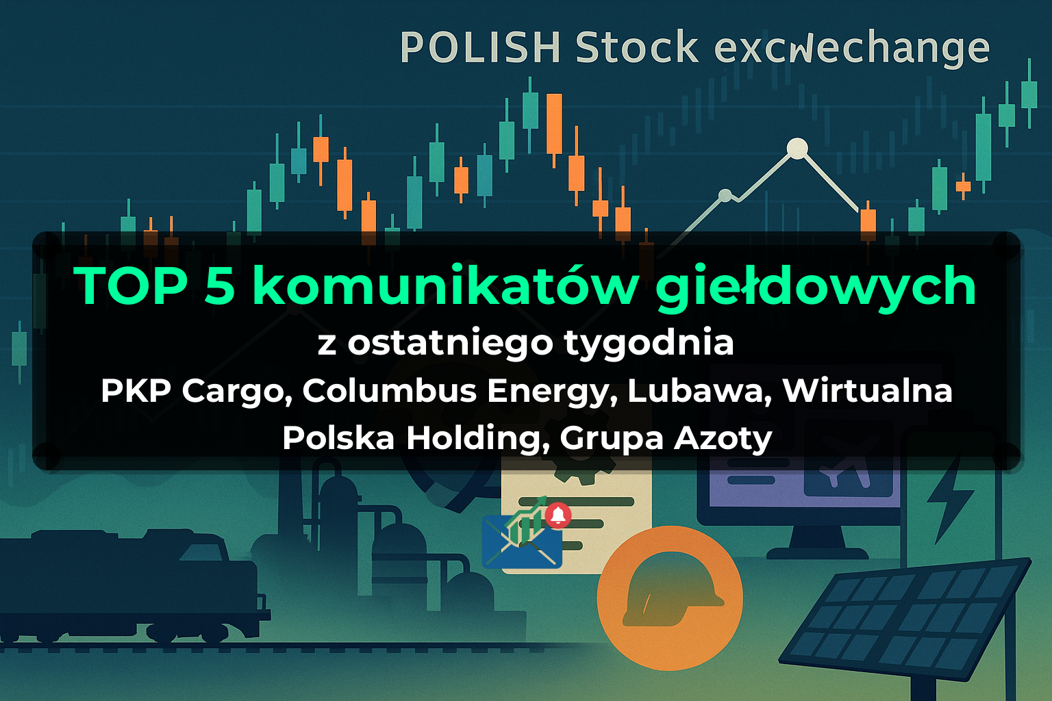 TOP 5 komunikatów giełdowych z ostatniego tygodnia (PKP Cargo, Columbus Energy, Lubawa, Wirtualna Polska Holding, Grupa Azoty) - Tydzień 21/2026
