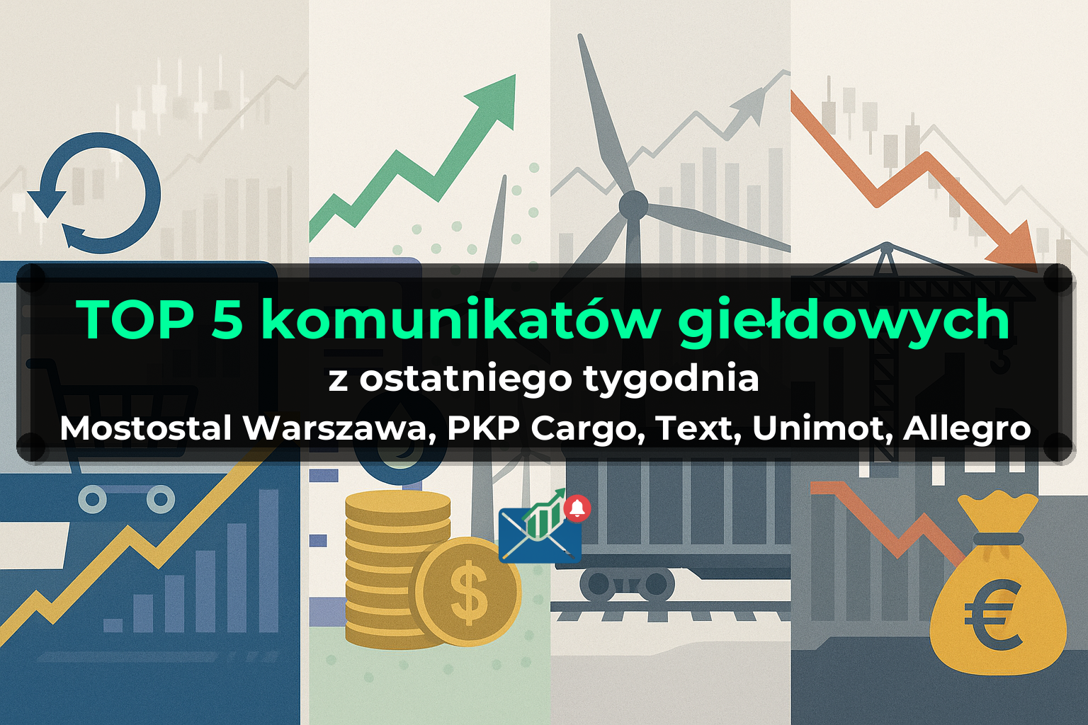 TOP 5 komunikatów giełdowych z ostatniego tygodnia (Mostostal Warszawa, PKP Cargo, Text, Unimot, Allegro) - Tydzień 25/2026