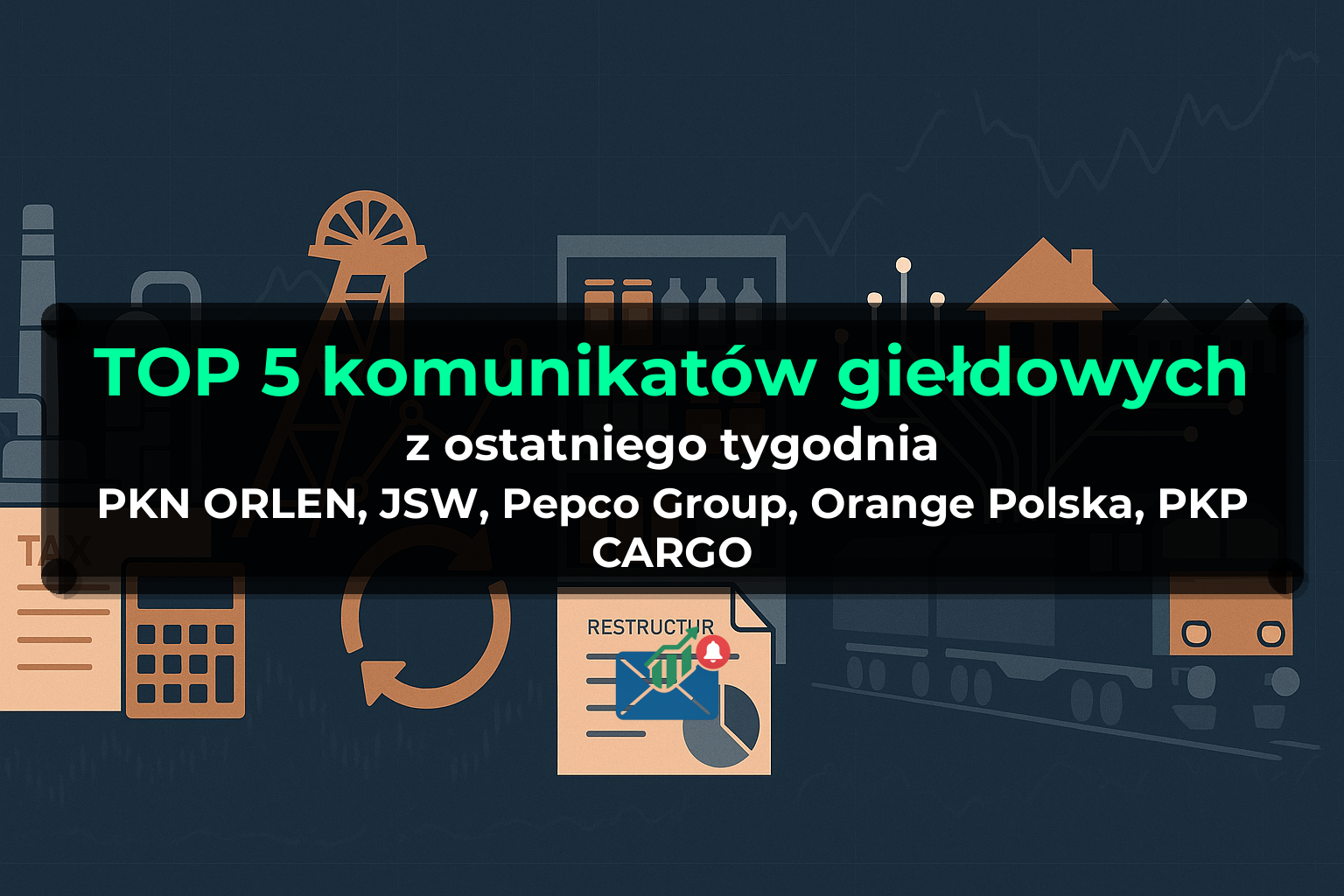 TOP 5 komunikatów giełdowych z ostatniego tygodnia (PKN ORLEN, JSW, Pepco Group, Orange Polska, PKP CARGO) - Tydzień 39/2026